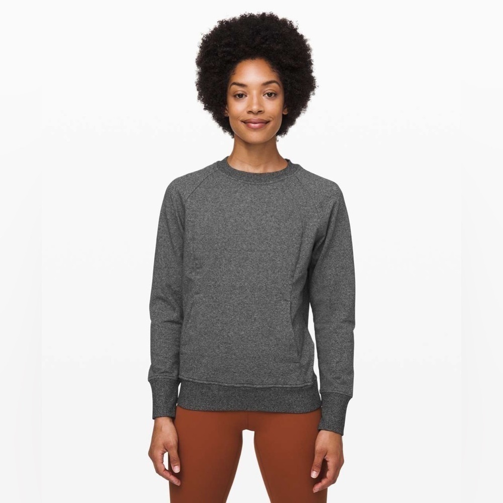 Lululemon Scuba Crew Heathered Speckled Black Size 4